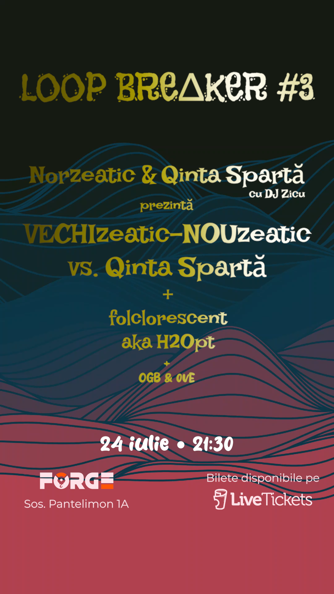 Flyer Norzeatic & Qinta Spartă cu DJ Zicu, folclorescent - LOOP BRE∆KER #3