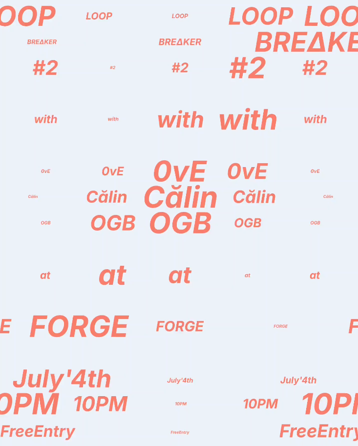 Flyer LOOP BRE∆KER #2 - 0vE, Călin, OGB